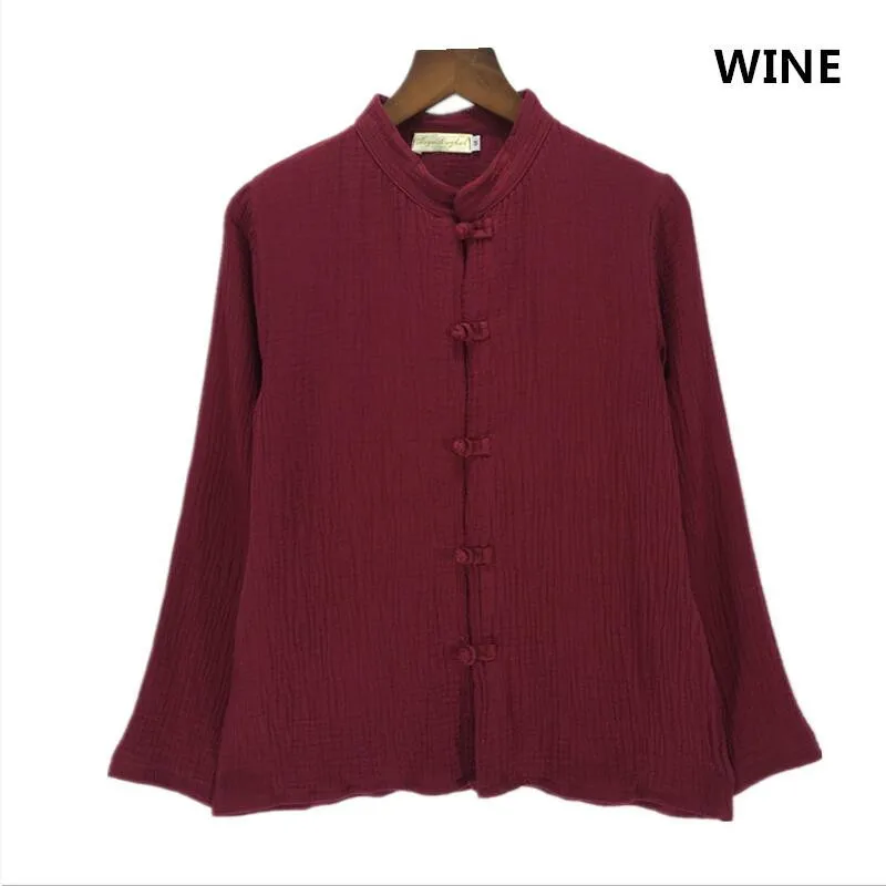 2026 Autumn Women Cotton Linen Blouse Tops Chinese Style Brand Women Long Sleeve Ladies Blouses Camisetas Mujer Blusas Camisa
