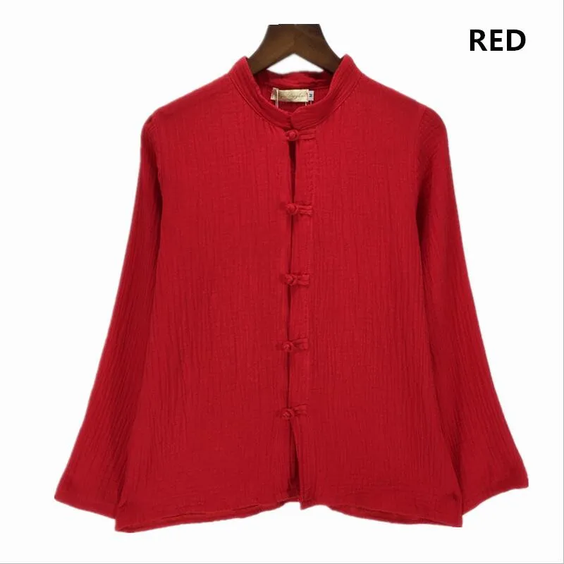 2026 Autumn Women Cotton Linen Blouse Tops Chinese Style Brand Women Long Sleeve Ladies Blouses Camisetas Mujer Blusas Camisa