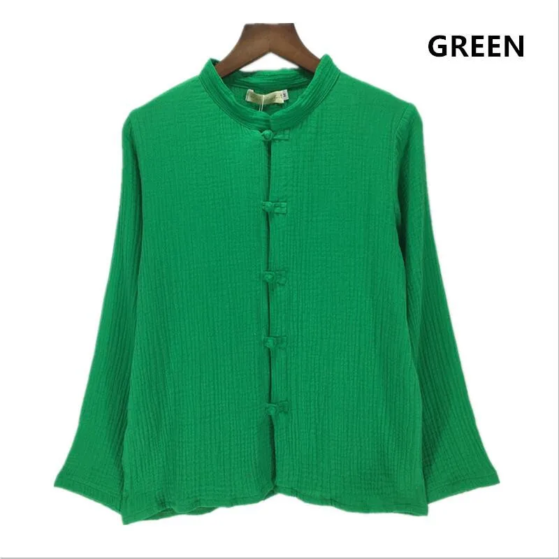 2026 Autumn Women Cotton Linen Blouse Tops Chinese Style Brand Women Long Sleeve Ladies Blouses Camisetas Mujer Blusas Camisa