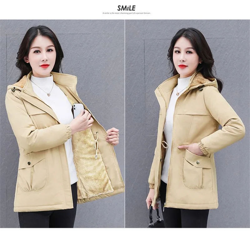 Hooded Overcoat Parka Down Cotton-Padded Women Jacket New Style 2023 Winter Explosions Fashion Warm Cotton Coat Women Clothing