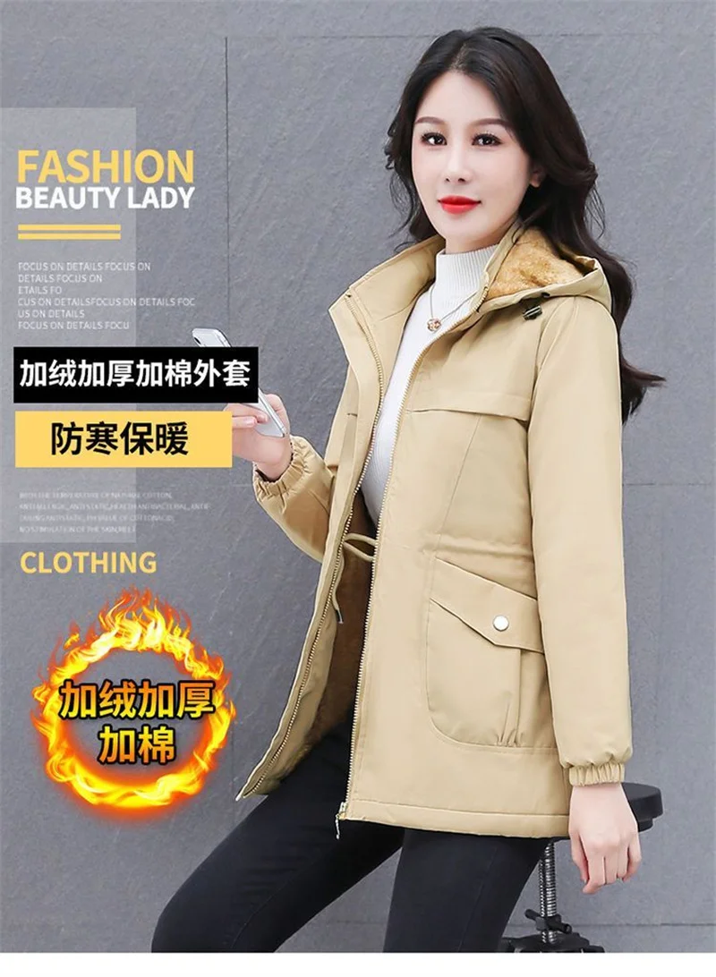 Hooded Overcoat Parka Down Cotton-Padded Women Jacket New Style 2023 Winter Explosions Fashion Warm Cotton Coat Women Clothing