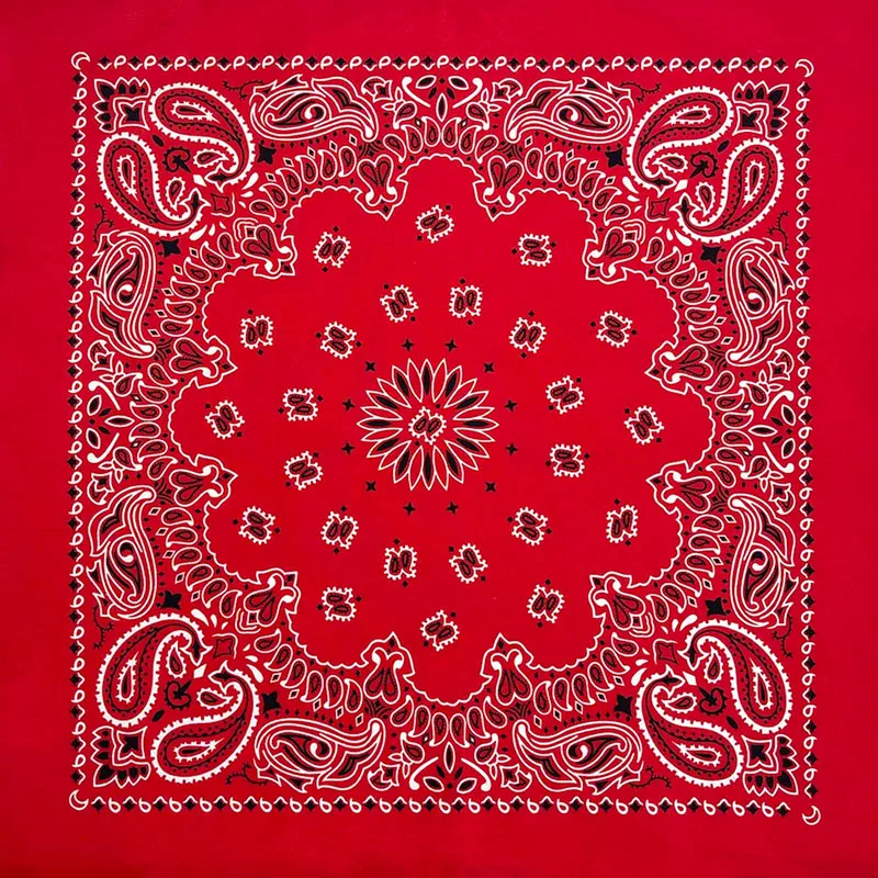 27inch/68cm Plus Size Cotton Square Scarf Hip Hop Amoeba Cashew Bandana Headband Black Paisley Turban Men Women Boys Girls Gifts
