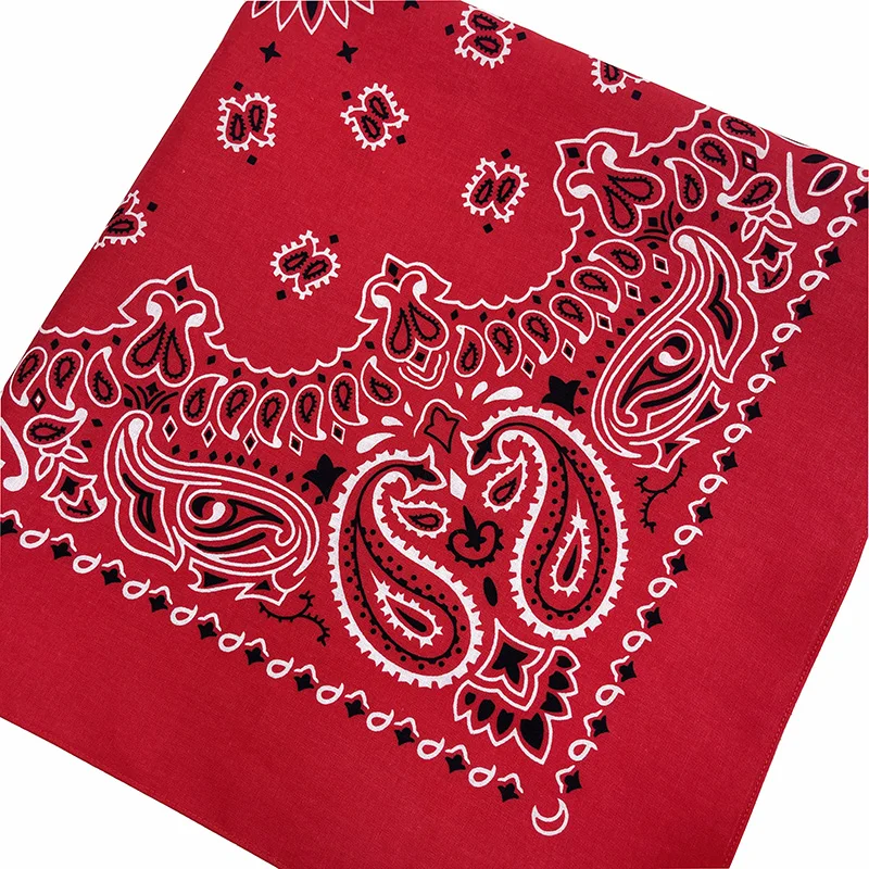 27inch/68cm Plus Size Cotton Square Scarf Hip Hop Amoeba Cashew Bandana Headband Black Paisley Turban Men Women Boys Girls Gifts