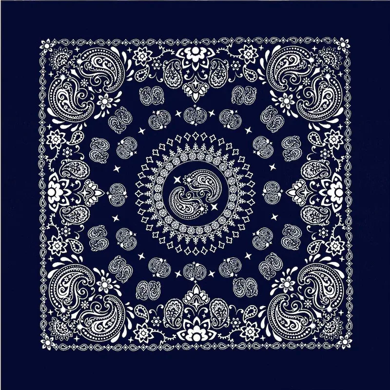 27inch/68cm Plus Size Cotton Square Scarf Hip Hop Amoeba Cashew Bandana Headband Black Paisley Turban Men Women Boys Girls Gifts