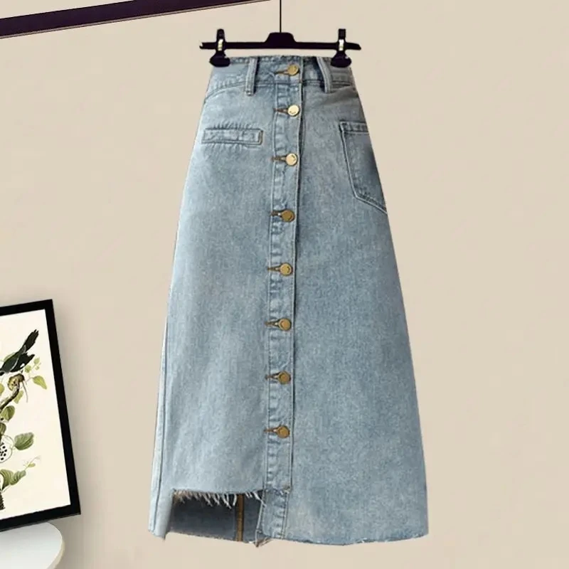 Women's Summer New In Matching Set 2026 Korean Elegant Chiffon Sunscreen Shirt+suspender+denim Skirt 3 Piece Female Dress Suit