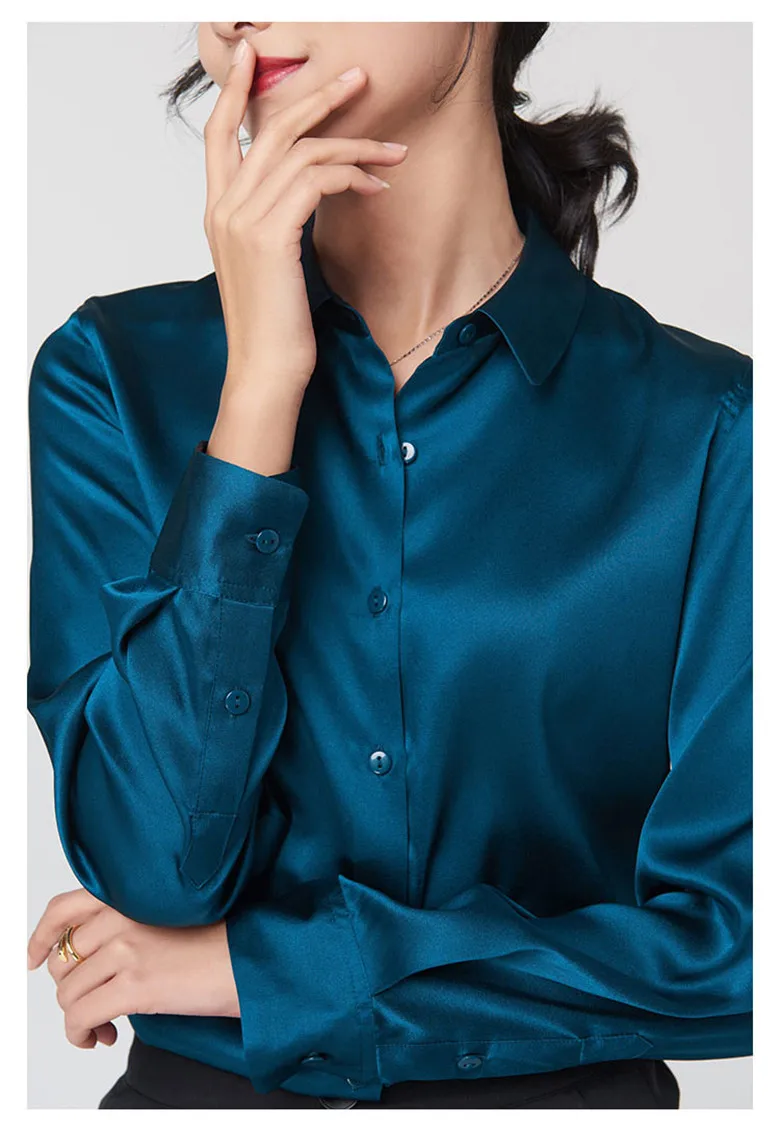 Elegant Satin Long Sleeve Blouses Women 2025 Vintage Burgundy white Silk Shirt Women Casual Loose Button Up Female Shirts Tops