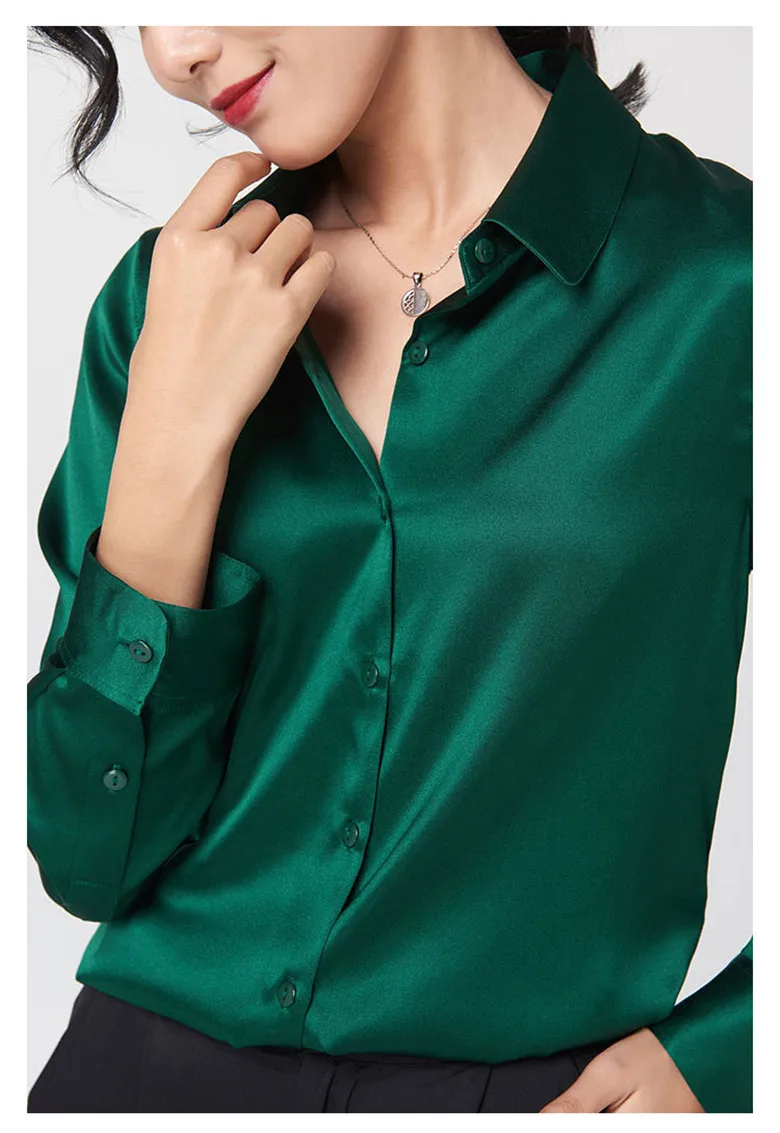 Elegant Satin Long Sleeve Blouses Women 2025 Vintage Burgundy white Silk Shirt Women Casual Loose Button Up Female Shirts Tops