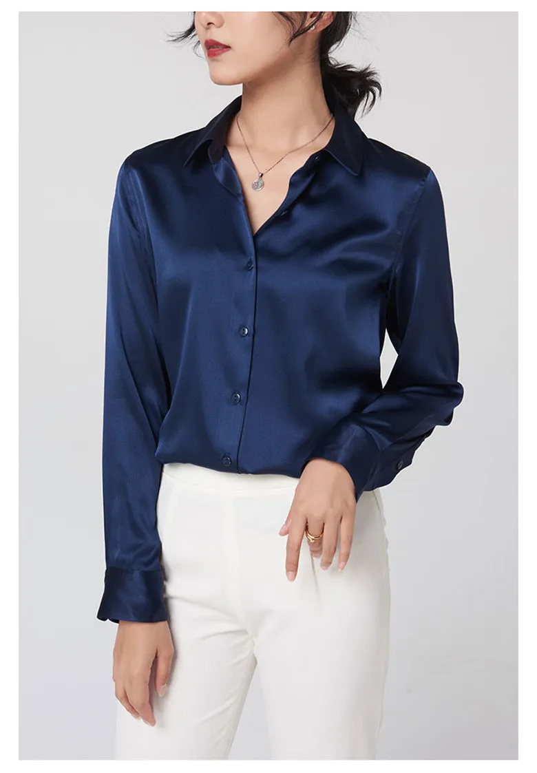 Elegant Satin Long Sleeve Blouses Women 2025 Vintage Burgundy white Silk Shirt Women Casual Loose Button Up Female Shirts Tops