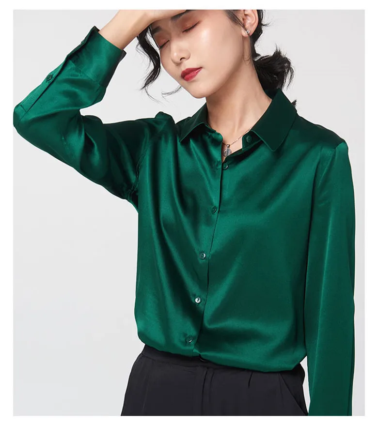 Elegant Satin Long Sleeve Blouses Women 2025 Vintage Burgundy white Silk Shirt Women Casual Loose Button Up Female Shirts Tops