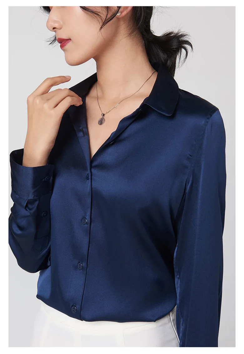Elegant Satin Long Sleeve Blouses Women 2025 Vintage Burgundy white Silk Shirt Women Casual Loose Button Up Female Shirts Tops