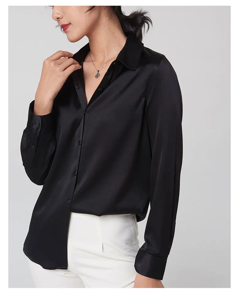 Elegant Satin Long Sleeve Blouses Women 2025 Vintage Burgundy white Silk Shirt Women Casual Loose Button Up Female Shirts Tops