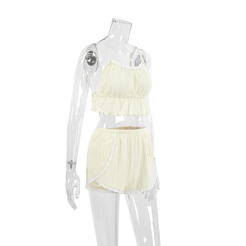 Mumaroho 2024 Spring Summer Women Sexy Shorts Set Solid Camis 2 Two Piece Matching Sets For Women