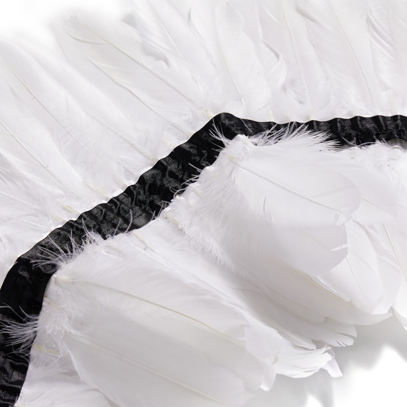 Women Natural Feather Cape Maleficent Costume Gothic Lacing Shawl Shrug Collar Feather Cape Halloween Cosplay Christmas Party
