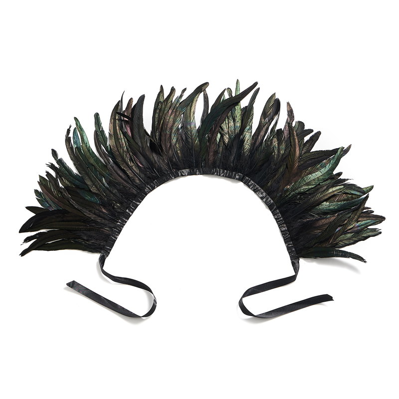 Women Natural Feather Cape Maleficent Costume Gothic Lacing Shawl Shrug Collar Feather Cape Halloween Cosplay Christmas Party
