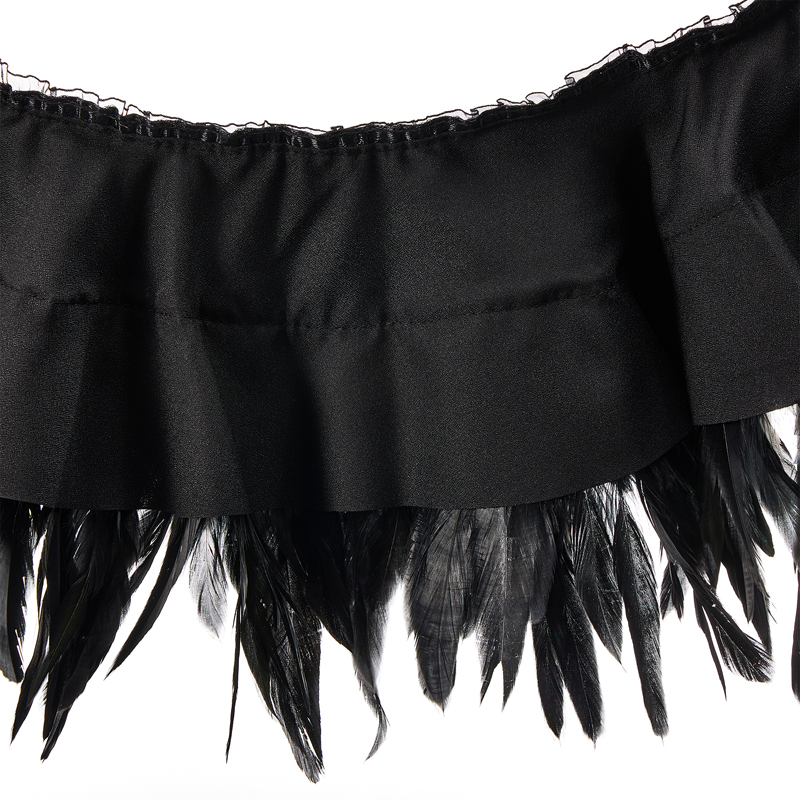 Women Natural Feather Cape Maleficent Costume Gothic Lacing Shawl Shrug Collar Feather Cape Halloween Cosplay Christmas Party