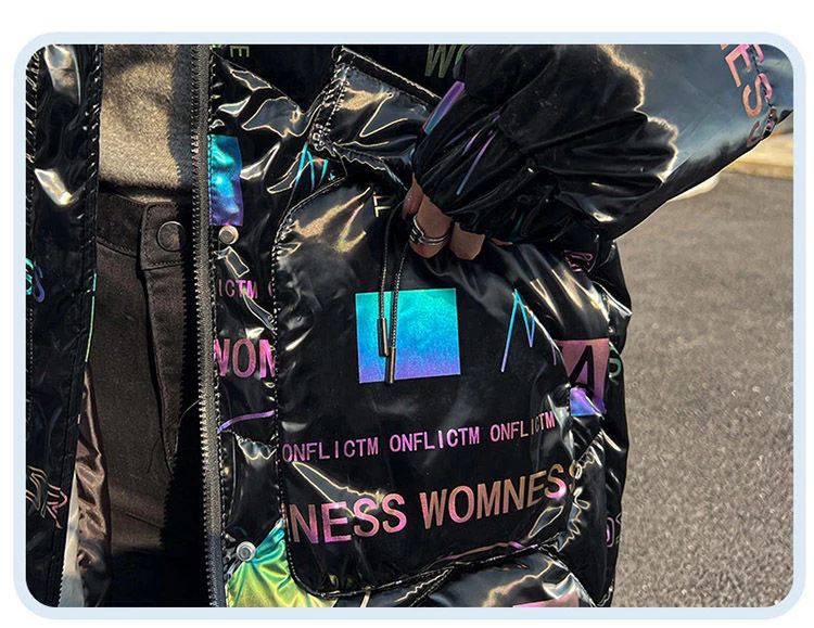 2026 Fashion New Bright Fabric Thick Warm Winter Jackets Women's Cotton Padded Coats Mid-Length Women Parkas Female Outerwear