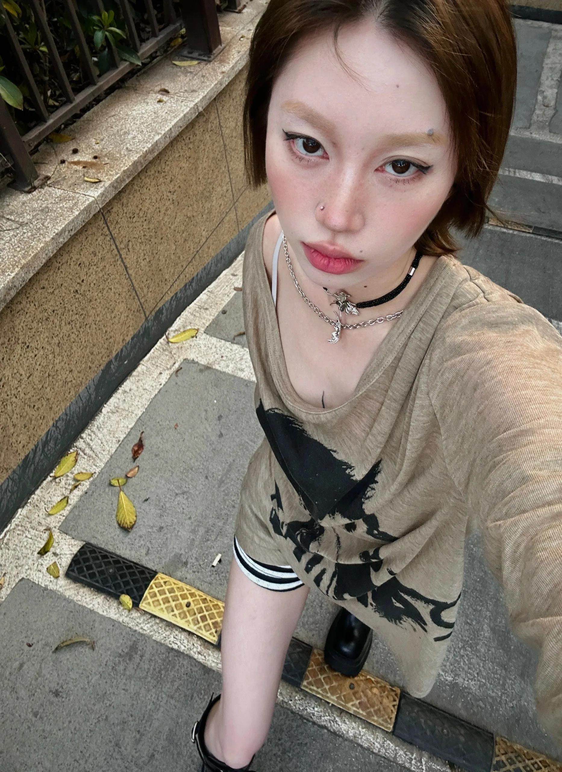 Karrram Japanese Y2k Graffiti Print Tops Trashy 2000s Oversized T-shirt High Street Grunge Lazy Style Streetwear American Retro