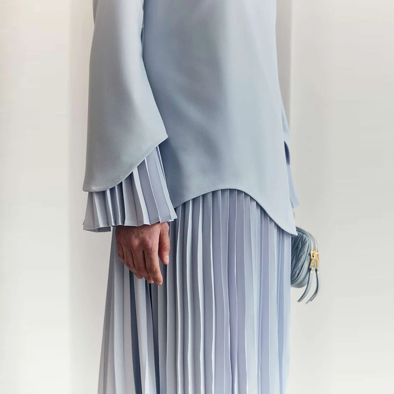 Eid Muslim Two Piece Set Women Top Long Skirt Suit Ramadan Morocco Dubai Islam Casual Ensemble Femme Arabic Skirts Outfits