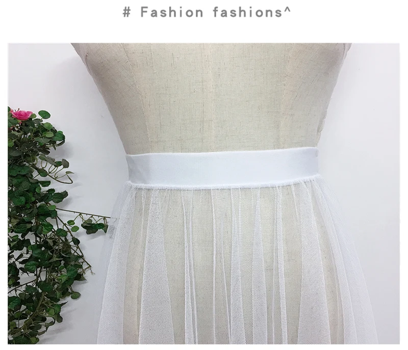 2023 Hot Fashion Petticoat Summer Sheer Layer Long Black White Tulle Lace Mesh Skirt Women Underskirt Skirt