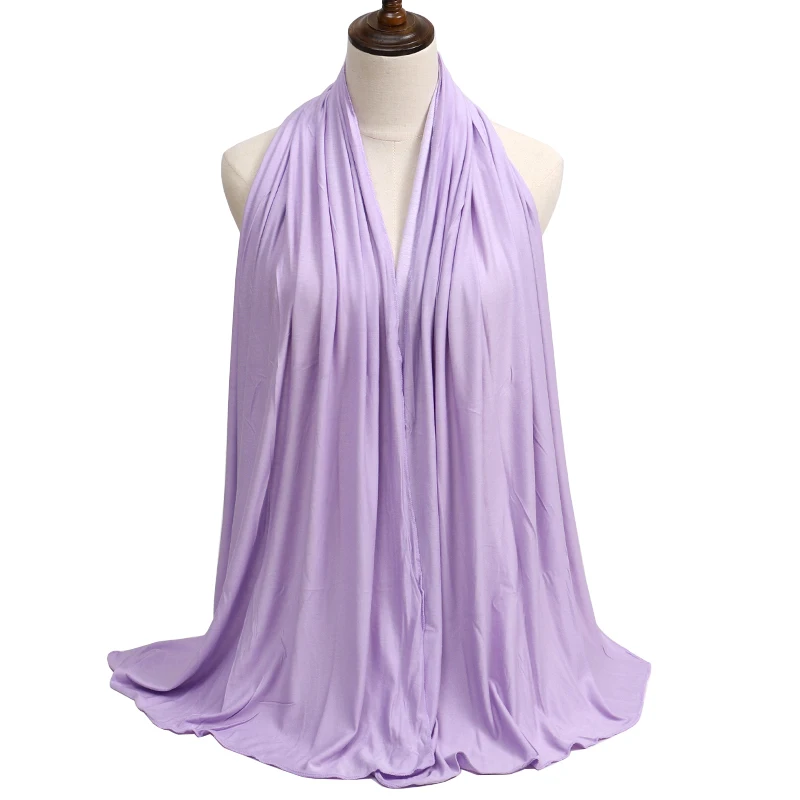 2023 New Women Modal Cotton Jersey Hijab Ramadan Fashion Plain Soft Long Turban Scarf Shawls Islamic Ladies Headscarf Bandana