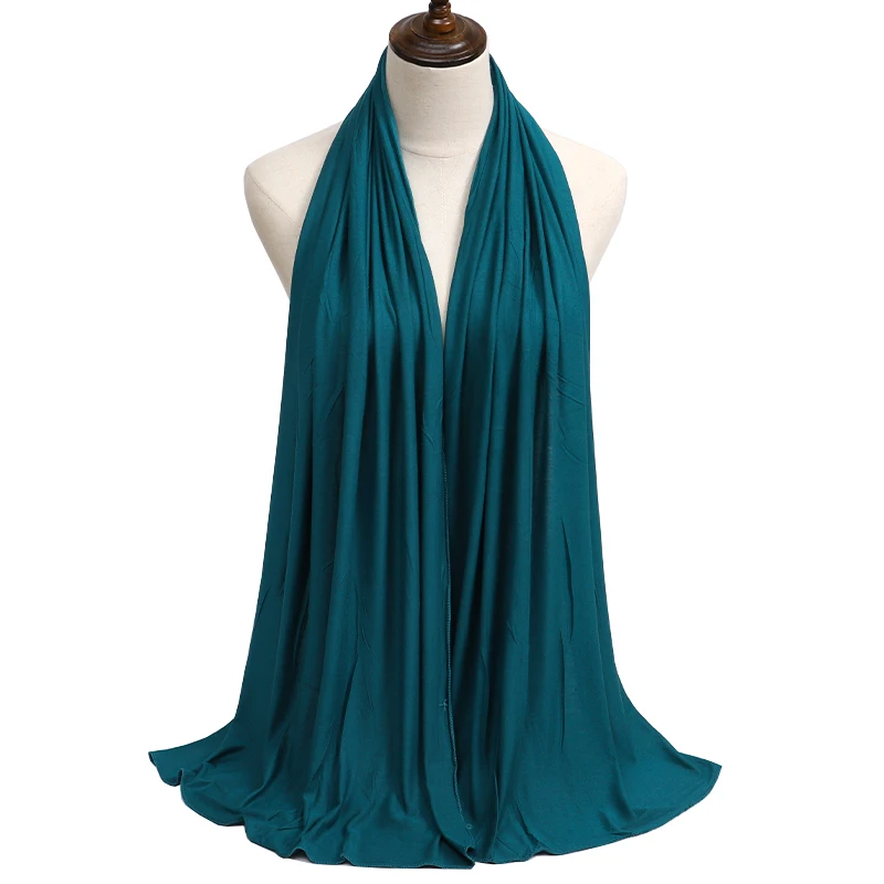 2023 New Women Modal Cotton Jersey Hijab Ramadan Fashion Plain Soft Long Turban Scarf Shawls Islamic Ladies Headscarf Bandana