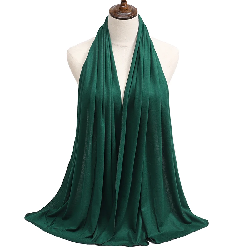 2023 New Women Modal Cotton Jersey Hijab Ramadan Fashion Plain Soft Long Turban Scarf Shawls Islamic Ladies Headscarf Bandana