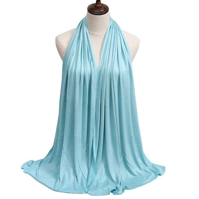 2023 New Women Modal Cotton Jersey Hijab Ramadan Fashion Plain Soft Long Turban Scarf Shawls Islamic Ladies Headscarf Bandana