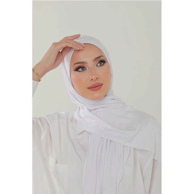 2023 New Women Modal Cotton Jersey Hijab Ramadan Fashion Plain Soft Long Turban Scarf Shawls Islamic Ladies Headscarf Bandana
