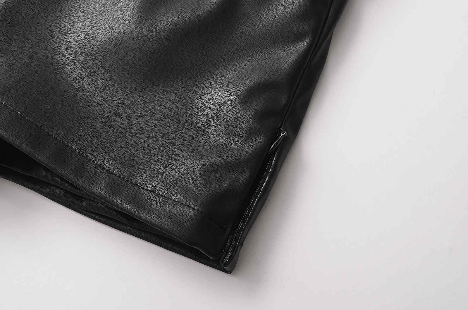 Black Mini Skirts Elegant Korean Fashion Faux Leather Skirts For Woman Low Rise Skirts Split Leather Skirt With Shorts Brown