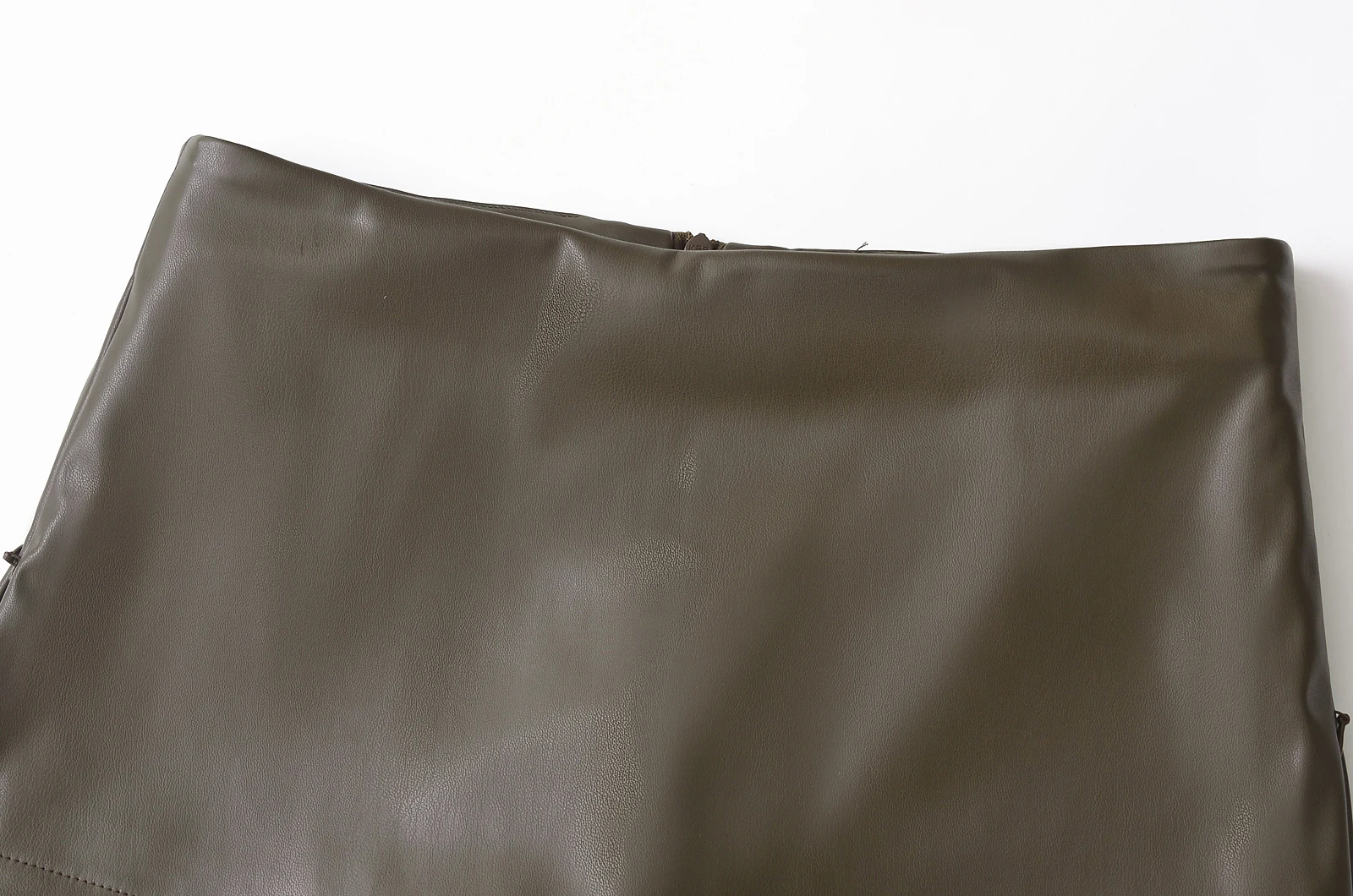 Black Mini Skirts Elegant Korean Fashion Faux Leather Skirts For Woman Low Rise Skirts Split Leather Skirt With Shorts Brown