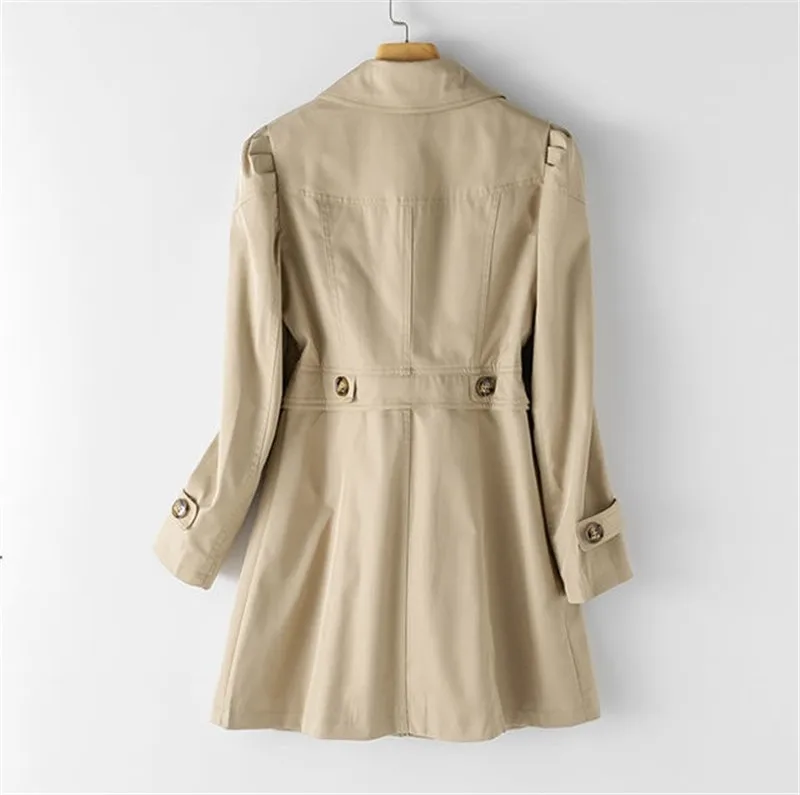 Spring Autumn Trench Coat Woman 2023 New Korean Single-breasted Mid-Long Women Trench Coat Overcoat 5XL Khaki Windbreaker Female