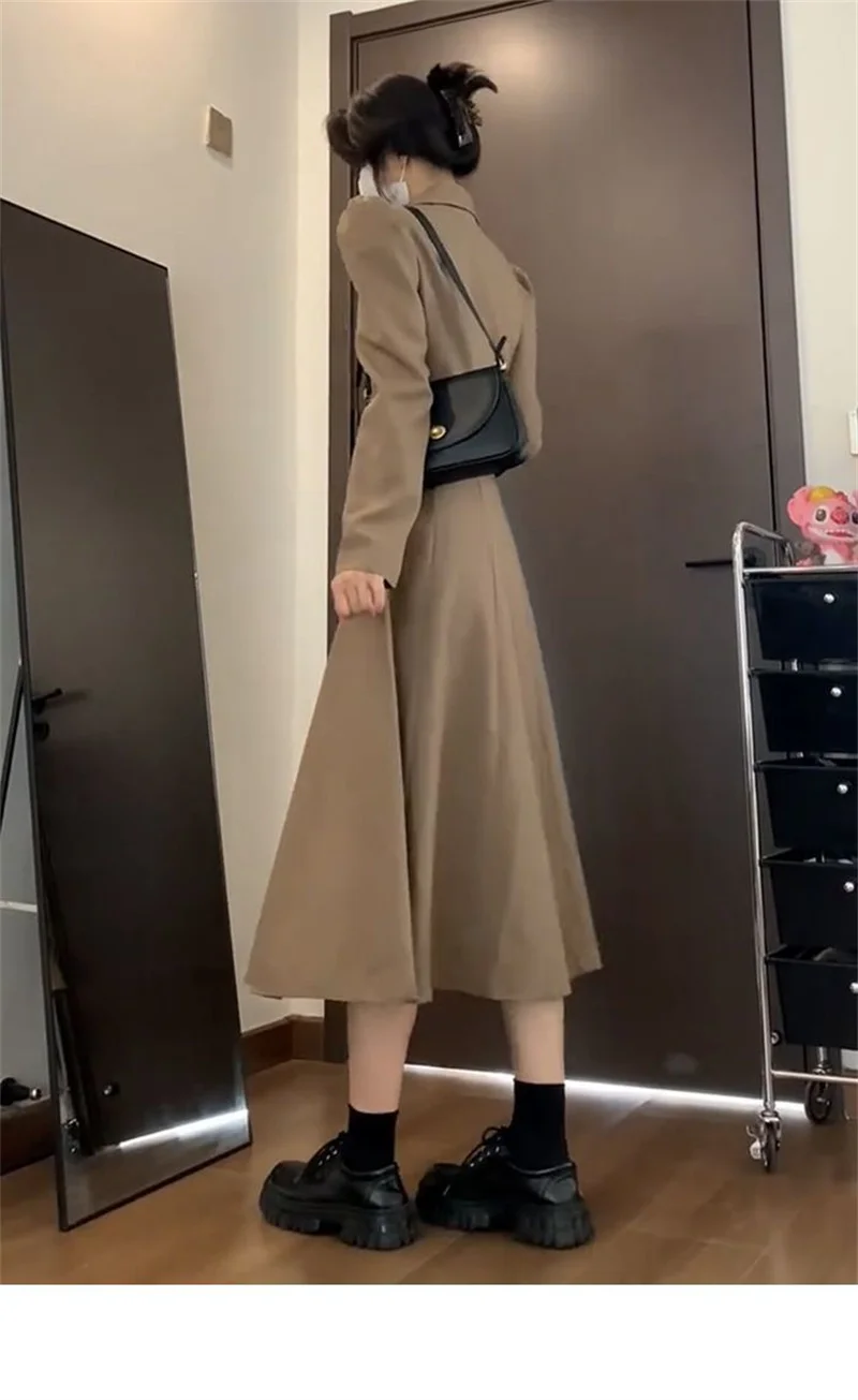 2023 New Fit Early Autumn French Vintage Bow Small Fragrant Coat Long Half Skirt Two Piece Set for Women