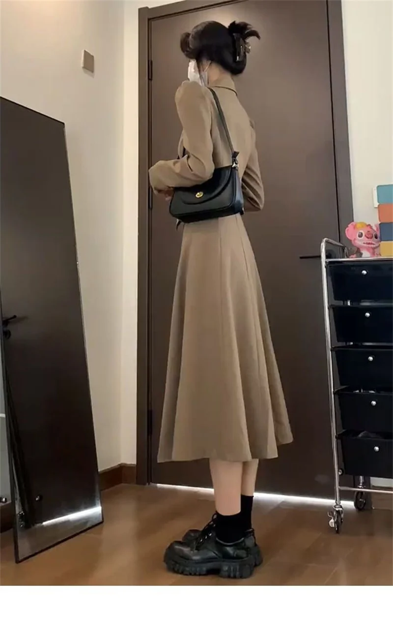 2023 New Fit Early Autumn French Vintage Bow Small Fragrant Coat Long Half Skirt Two Piece Set for Women