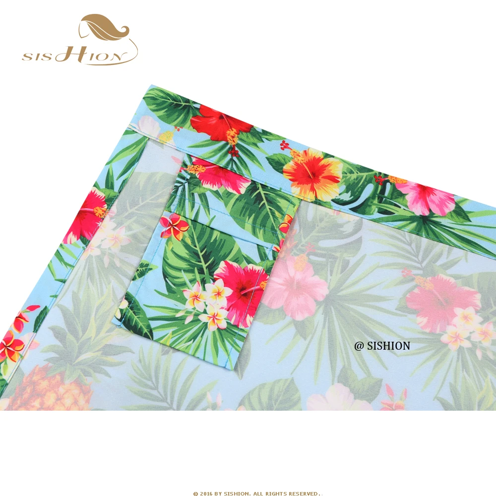 SISHION Pineapples Palm Sarong Flowers Printed Summer Skirt SS0015 Women Sexy Travel Beach Cover Up Wrap Skirt Jupe