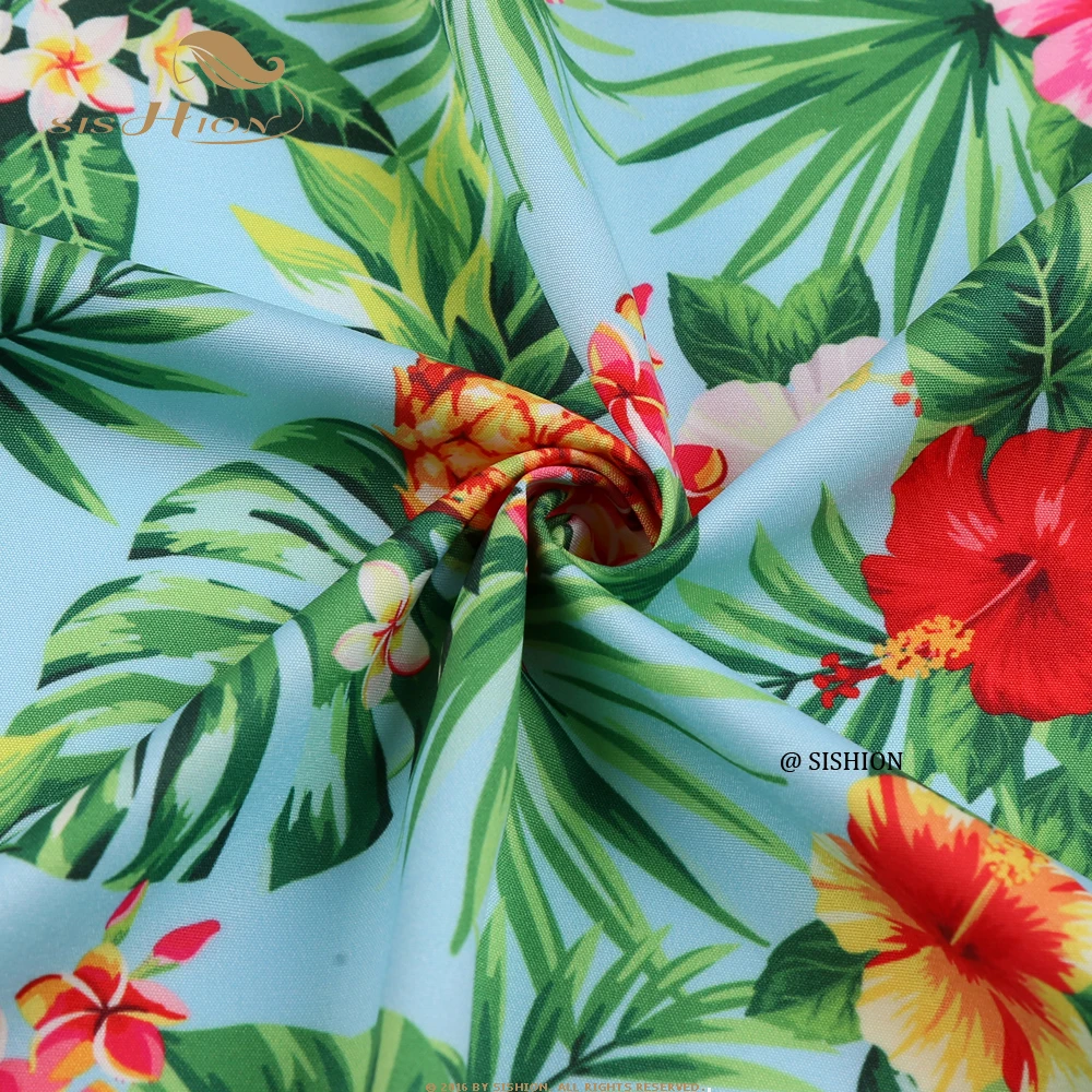 SISHION Pineapples Palm Sarong Flowers Printed Summer Skirt SS0015 Women Sexy Travel Beach Cover Up Wrap Skirt Jupe