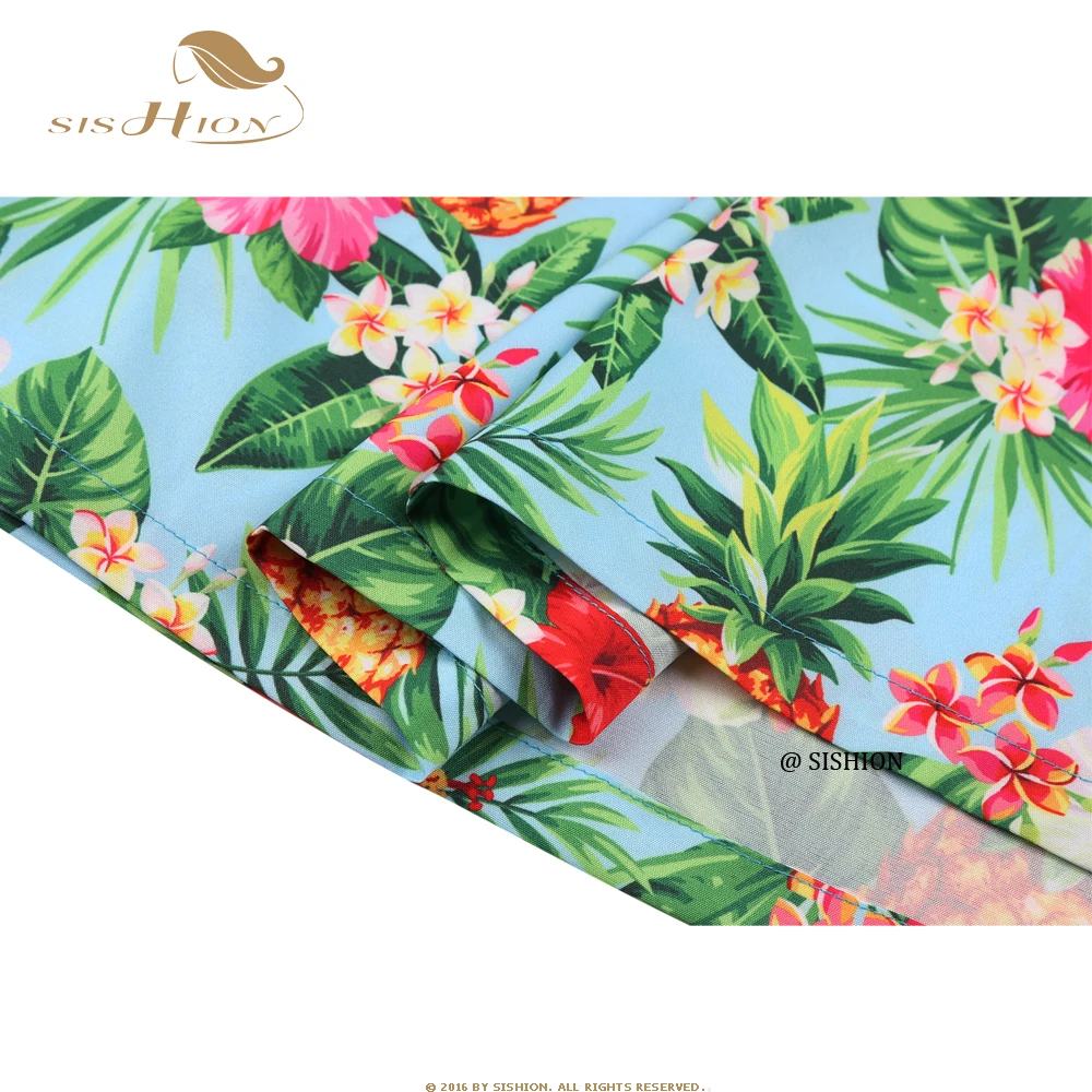 SISHION Pineapples Palm Sarong Flowers Printed Summer Skirt SS0015 Women Sexy Travel Beach Cover Up Wrap Skirt Jupe