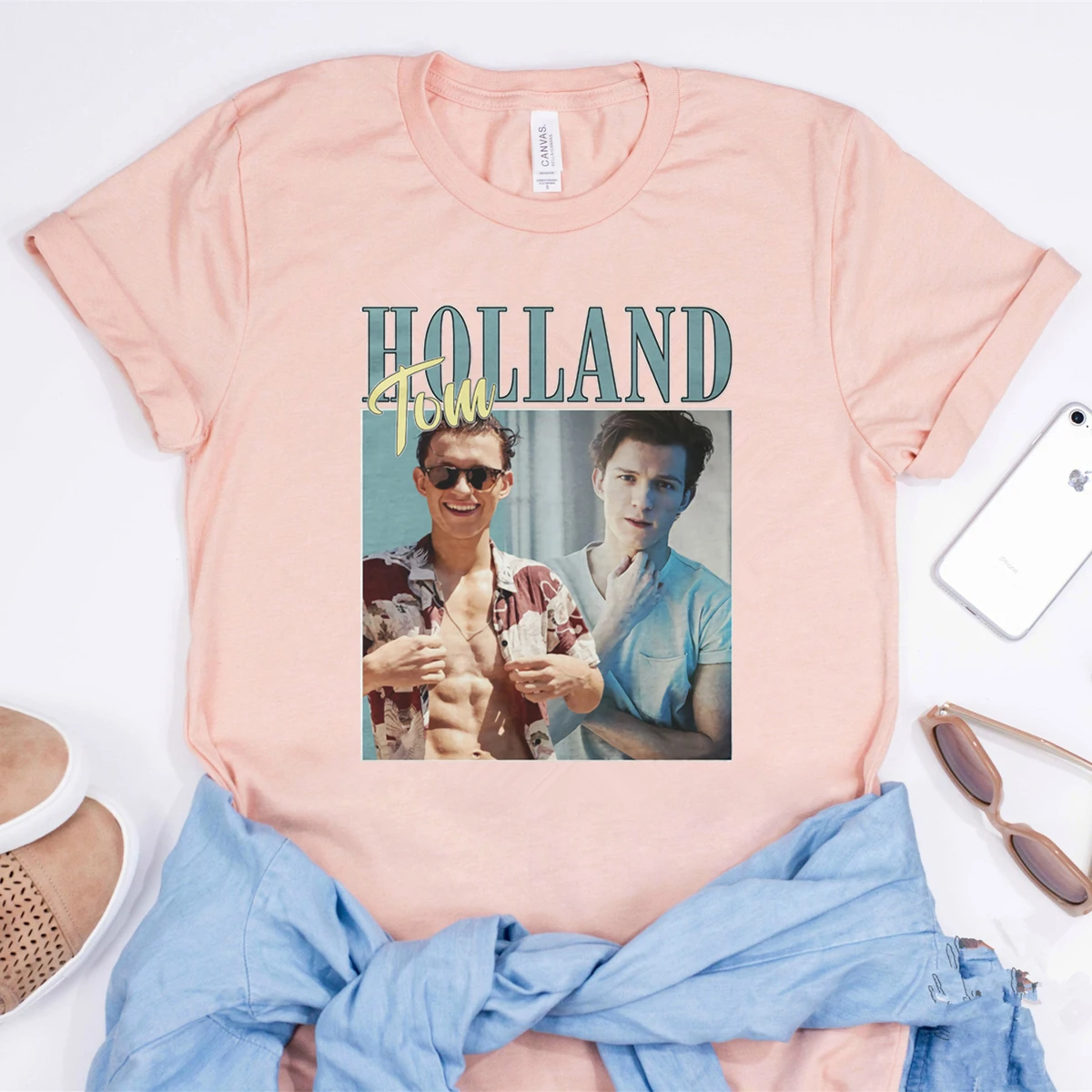 Tom Holland Retro 90's Shirt Inspiring Rap Hip Hop Tom Holland Homage Tee Vintage Tom Holland T-Shirt Kawaii Graphic Tee Tops