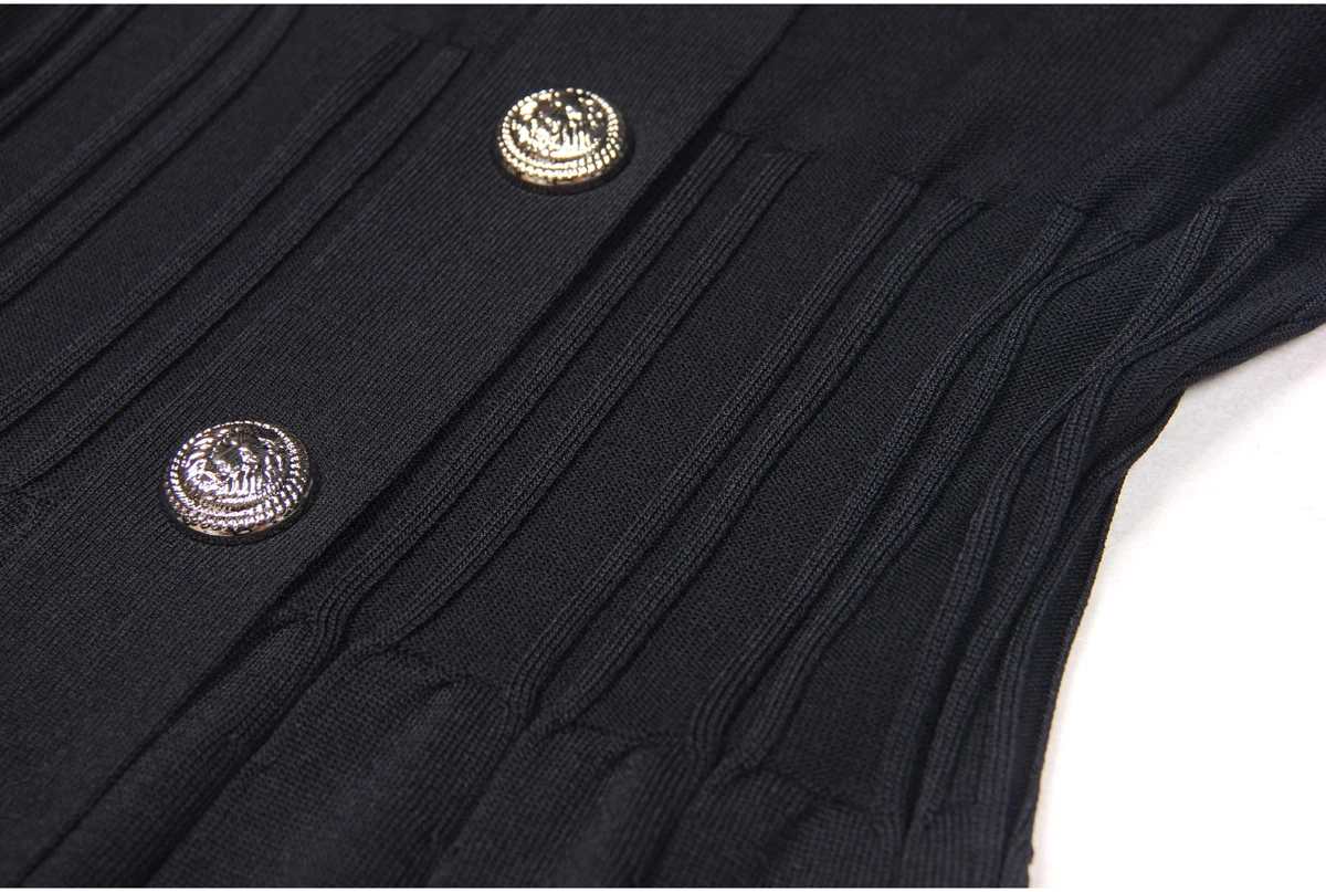 Spot 2024 European And American Spring And Autumn New Fashion High Quality Knitted Lapel Slim Slim A-line Dress Women
