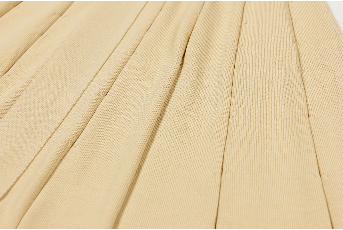 Spot 2024 European And American Spring And Autumn New Fashion High Quality Knitted Lapel Slim Slim A-line Dress Women