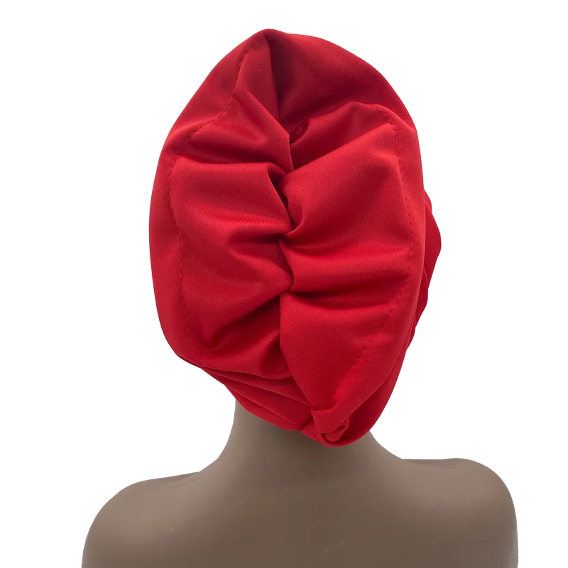 Candy Color Ladies Head Wraps Muslim Hijab Bonnets Fashion Headgear Trending Elastic Full Body Pleated Turban Cap for Women