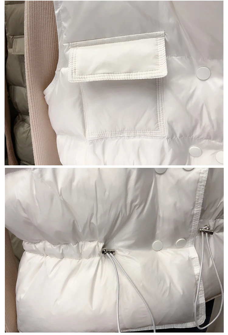 New Ultra Light Down Vest Women Short Vest Windproof Lightweight Warm Waistcoat Female White Duck Down Coat Sleeveless