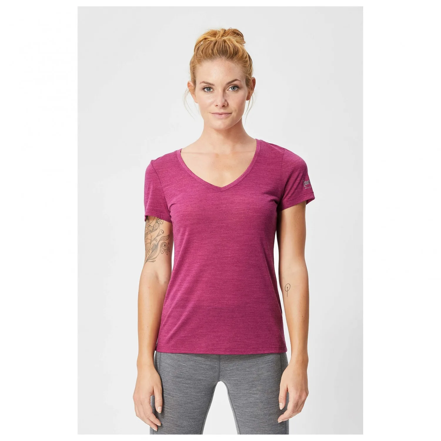 Women's 16.5Micro merino wool T shirt short sleeve V neck 100% merino wool base layer tops sports clothing Quick dry