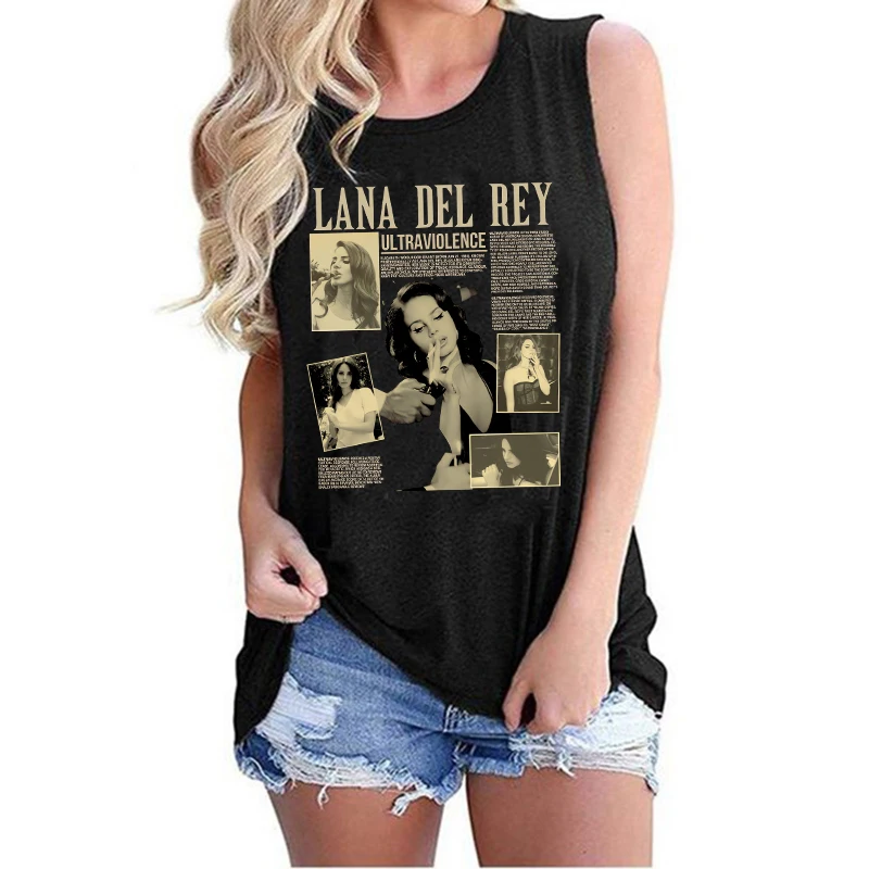 Hip Hop Vest Lana Del Rey Ldr Sailing T Shirt Tank Top Harajuku Women Vintage T-Shirt Streetwear Female Tshirt