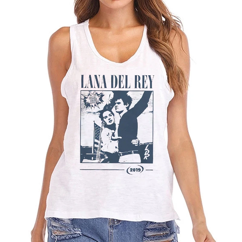 Hip Hop Vest Lana Del Rey Ldr Sailing T Shirt Tank Top Harajuku Women Vintage T-Shirt Streetwear Female Tshirt