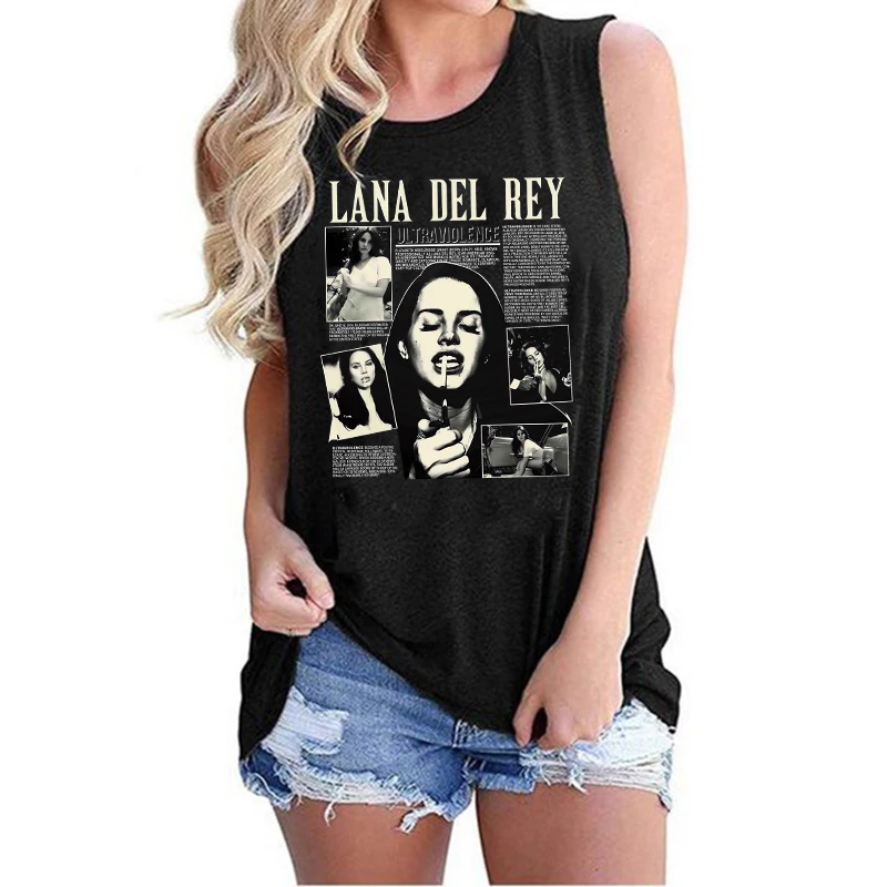 Hip Hop Vest Lana Del Rey Ldr Sailing T Shirt Tank Top Harajuku Women Vintage T-Shirt Streetwear Female Tshirt