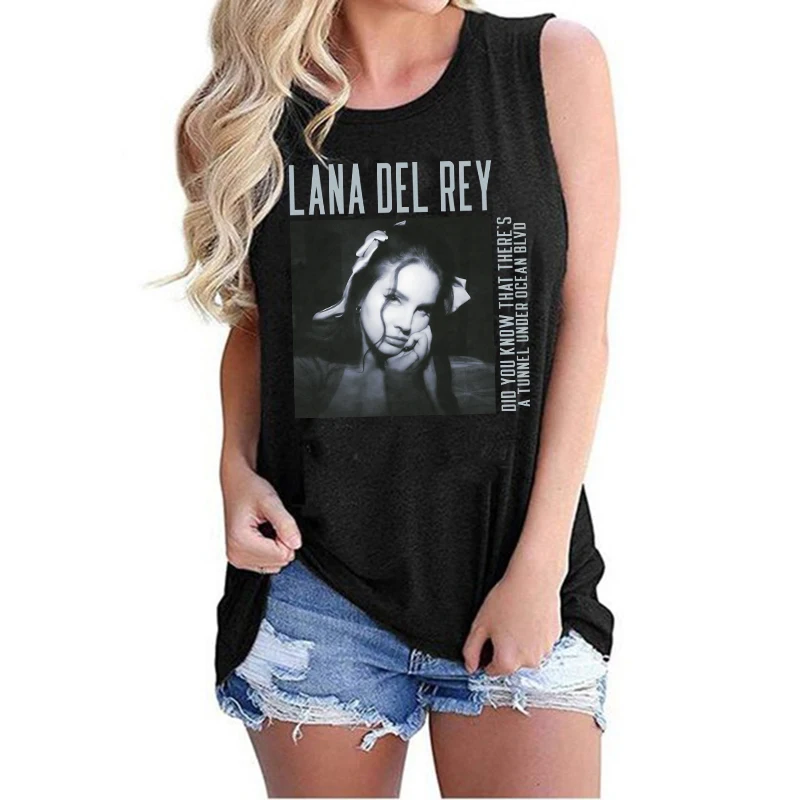 Hip Hop Vest Lana Del Rey Ldr Sailing T Shirt Tank Top Harajuku Women Vintage T-Shirt Streetwear Female Tshirt