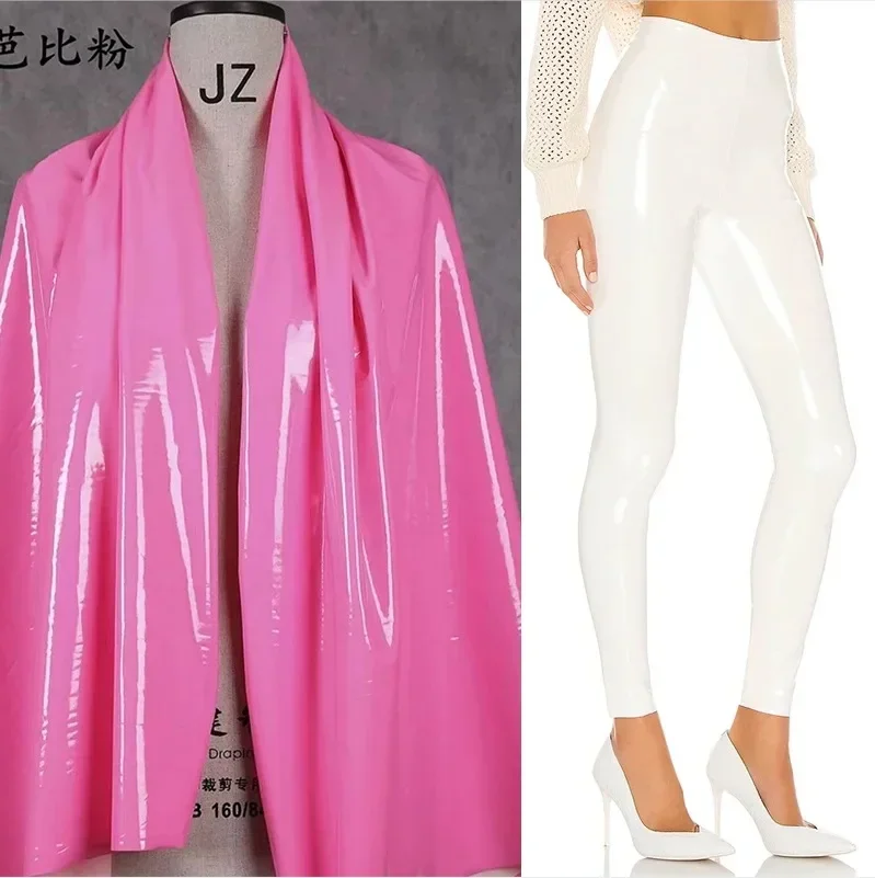 Faux Leather Purple Women Shiny PVC Pants Sexy Slim Leggings Latex Stretchy High Waist PU Bodycon Pants NEW Summer Trousers