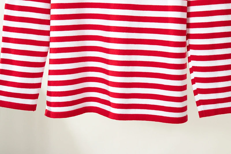 Bornladies Knitted Stripe Sweater Women 2025 Autumn Winter Loose Casual Thick Pullovers Female Warm Long-sleeved Round Neck Tops