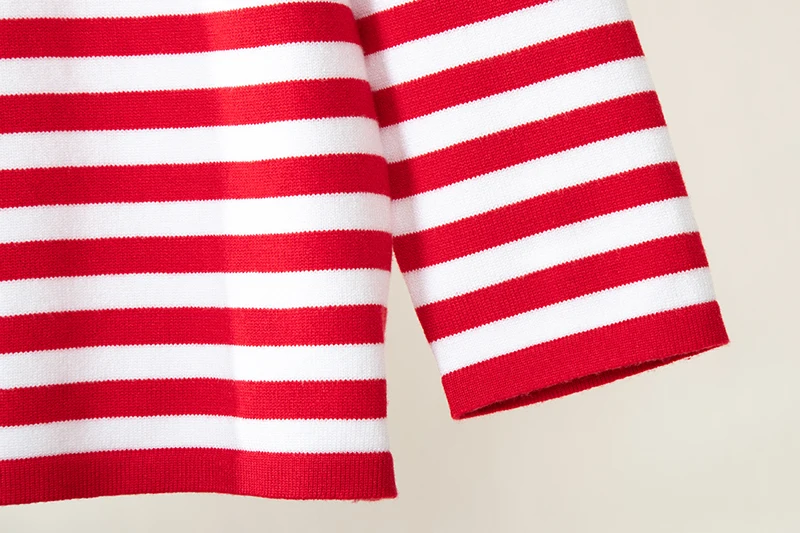 Bornladies Knitted Stripe Sweater Women 2025 Autumn Winter Loose Casual Thick Pullovers Female Warm Long-sleeved Round Neck Tops