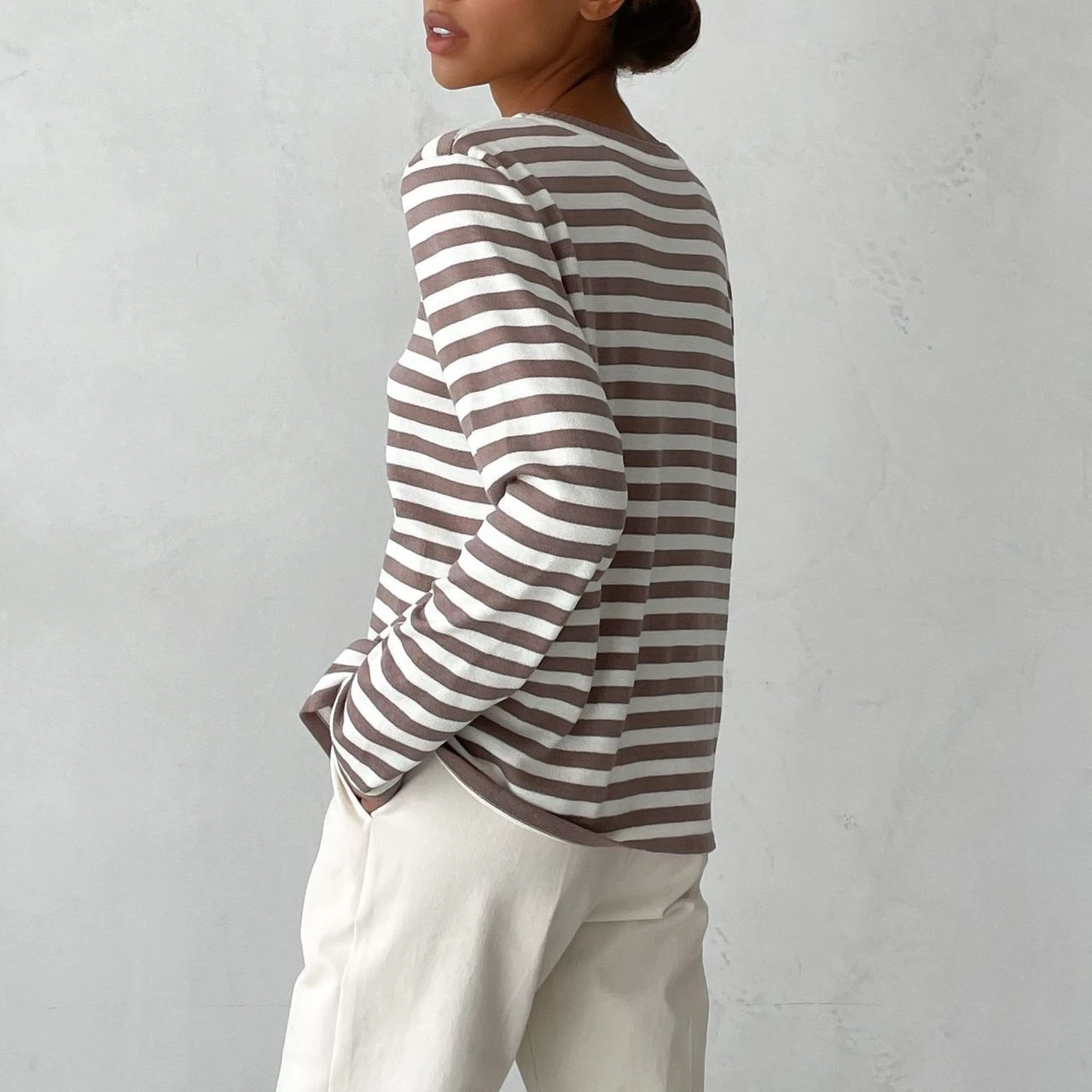 Bornladies Knitted Stripe Sweater Women 2025 Autumn Winter Loose Casual Thick Pullovers Female Warm Long-sleeved Round Neck Tops